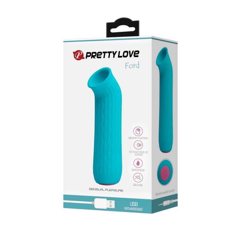 Вакуумний стимулятор Pretty Love Ford блакитний, 11.6 х 2.3 см - Зображення 8