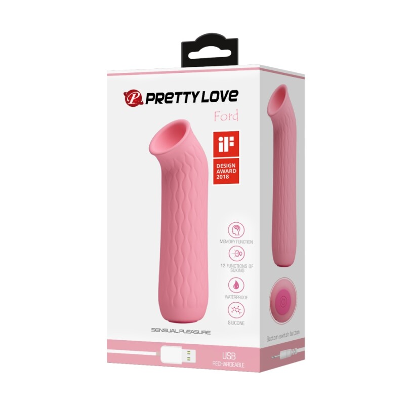 Вакуумний стимулятор Pretty Love Ford рожевий, 11.6 х 2.7 см - Зображення 8