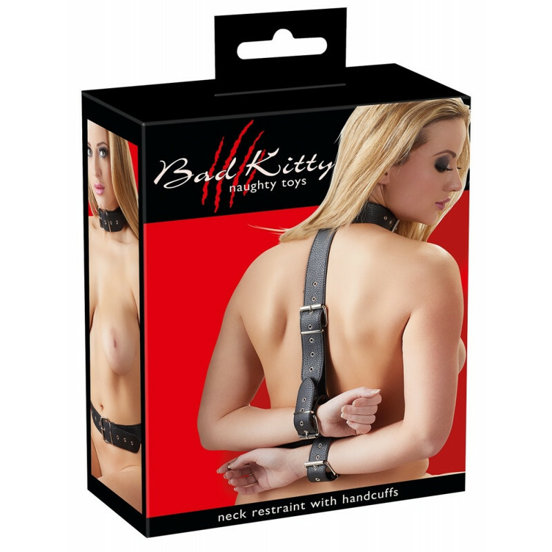 Система для фіксації Bad Kitty Neck and Hand Restraints, чорного кольору