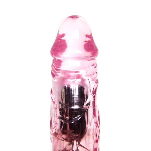Вібратор реалістичний з рельєфом Chisa Crystal Jellie рожевий, 21 х 3.7 см - Зображення 6