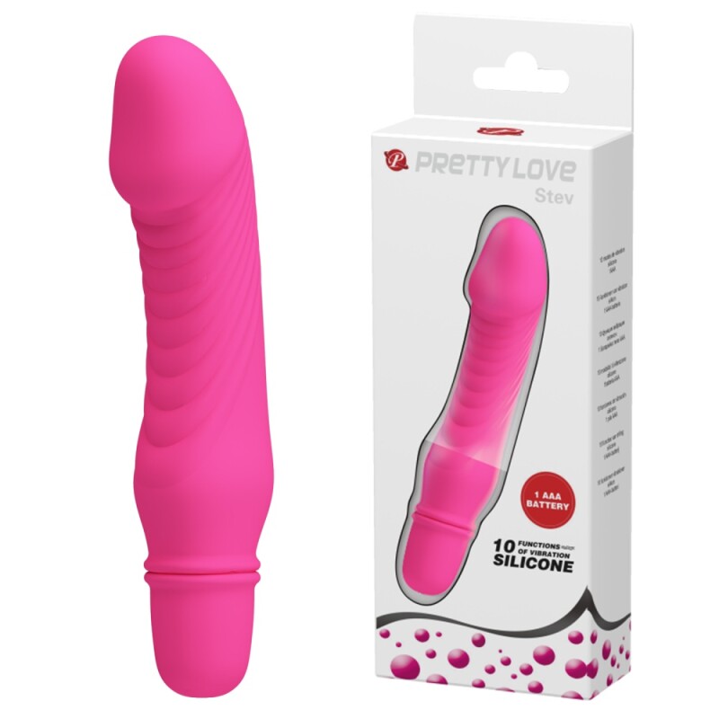 Вібратор для точки G Pretty Love Stev силіконовий, яскраво-рожевий, 13.5 х 2.9 см