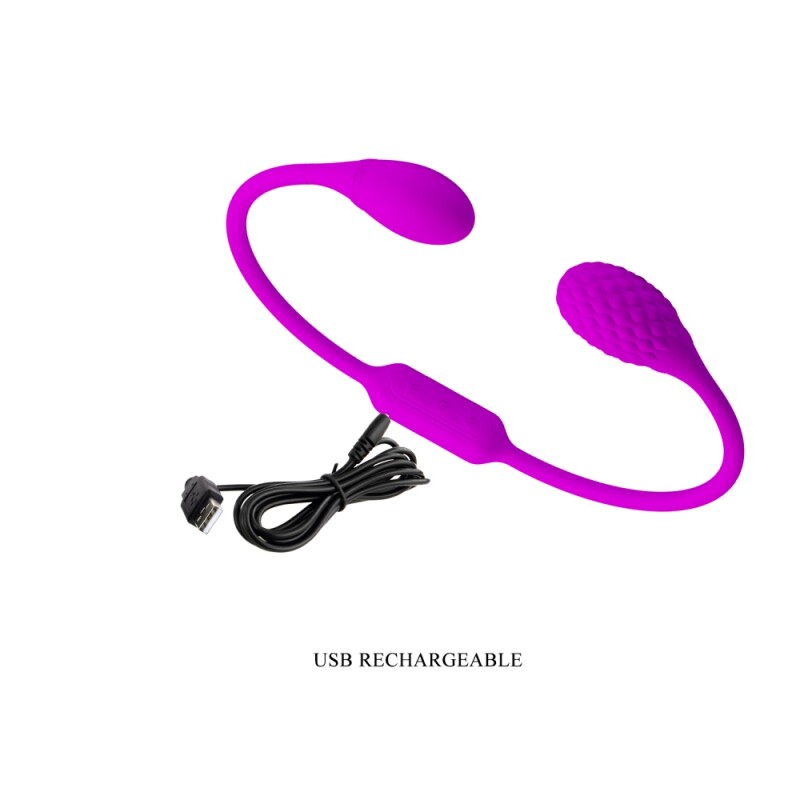 Подвійне віброяйце Pretty Love Dream Lover's Whip гнучке, фіолетове, 65.5 х 3.2 см - Изображение 8