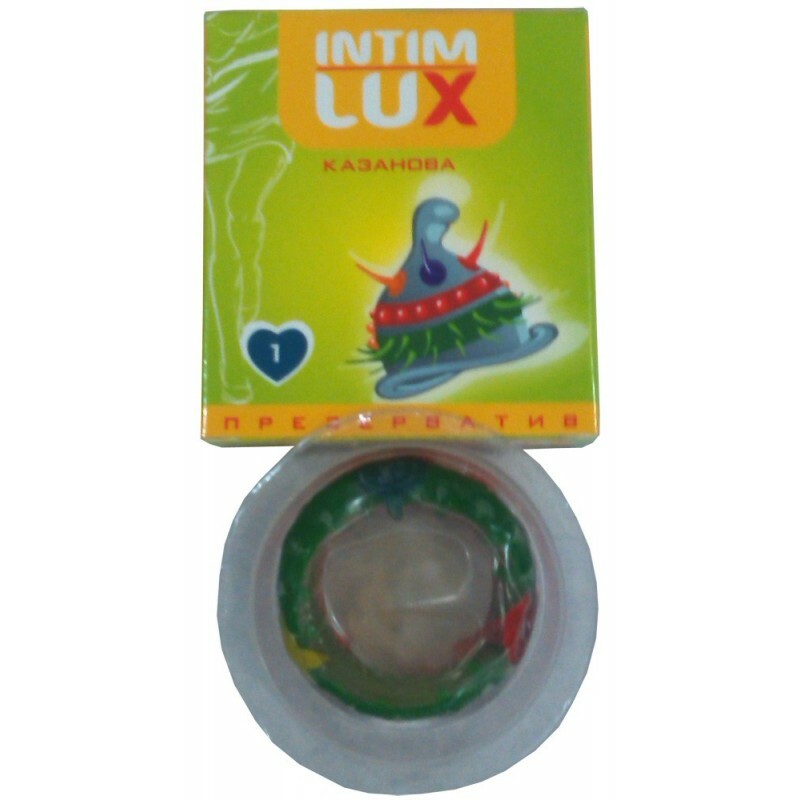 Гумка з вусиками Intim Lux Казанова, латекс, 1 шт - Зображення 1