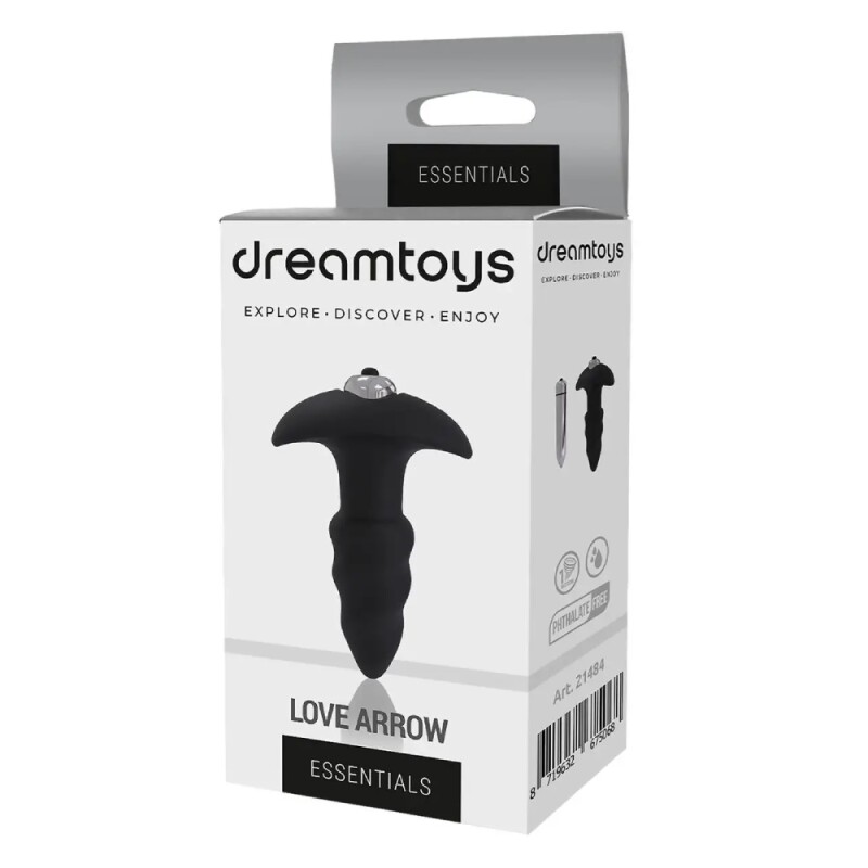 Анальний вібратор Dream Toys Cheeky Love зі стоппером, чорний, 9 х 3 см - Изображение 1