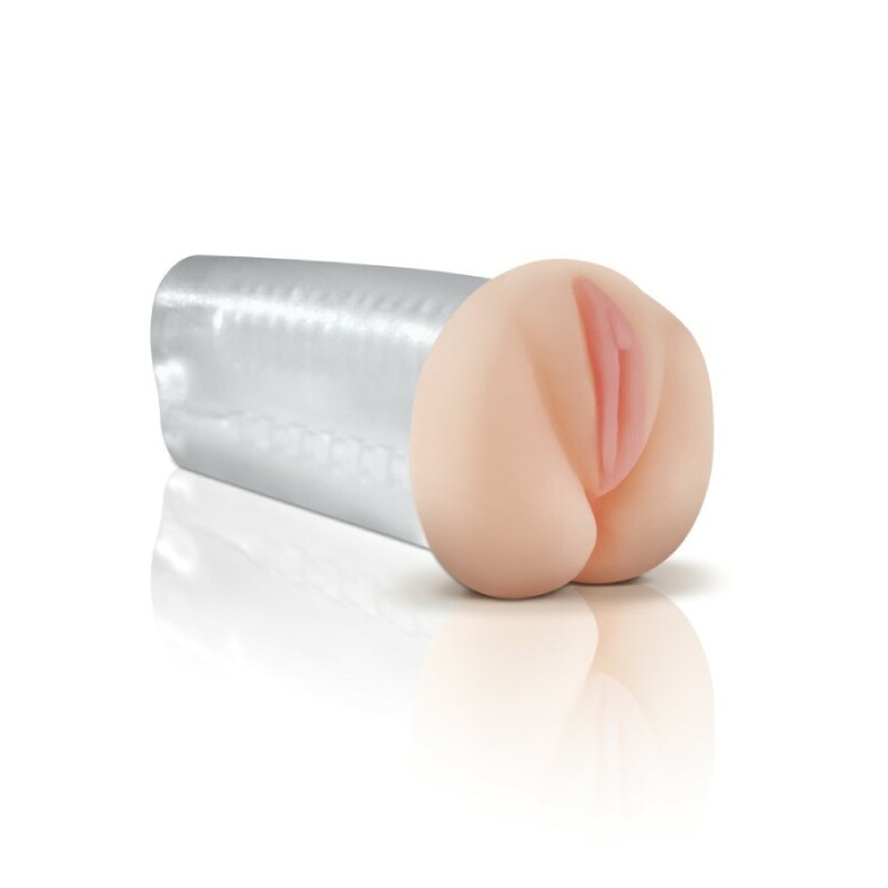 Мастурбатор реалістичний Pipedream Extreme Deluxe SeeThru вагіна, бежевий, 14 х 6.4 см - Зображення 1