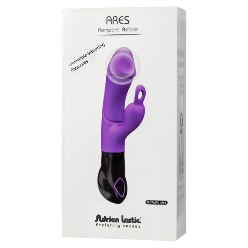 Вібратор-кролик Adrien Lastic Ares фіолетовий, 19.8 х 3.6 см - Зображення 1