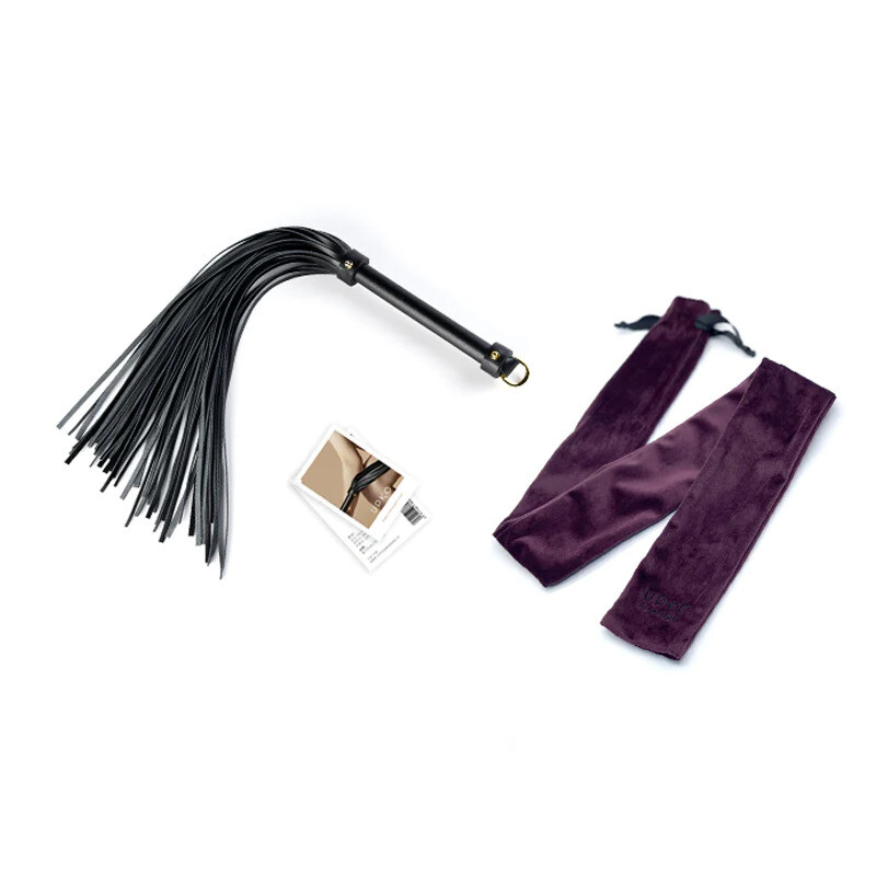 Флоггер (батіг) італійська шкіра UPKO Leather Flogger з позолотою, чорний - Изображение 4