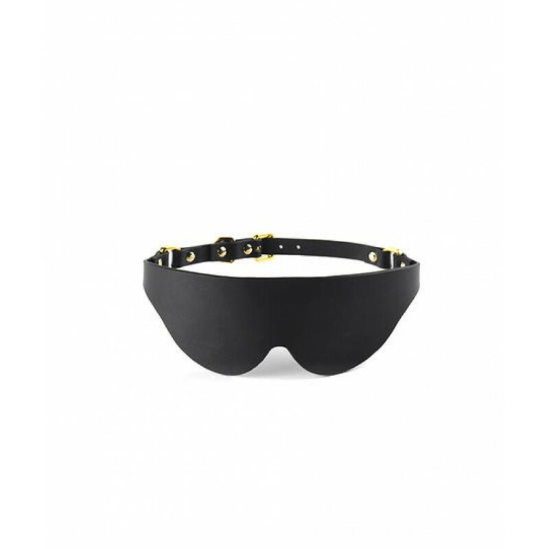 Маска на очі Blindfold UPKO з італійської шкіри, чорна - Изображение 1