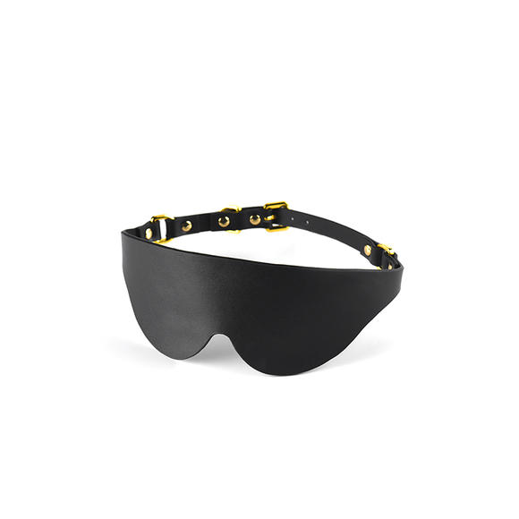Маска на очі Blindfold UPKO з італійської шкіри, чорна - Изображение 2
