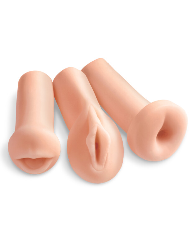 Набір мастурбаторів Pipedream All 3 Holes бежевий, 3 шт