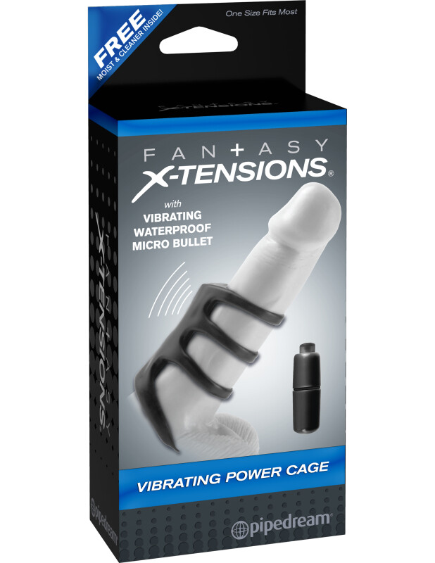 Вібронасадка на пеніс Pipedream Fantasy X-tensions чорна, 8.8 х 3.3 см