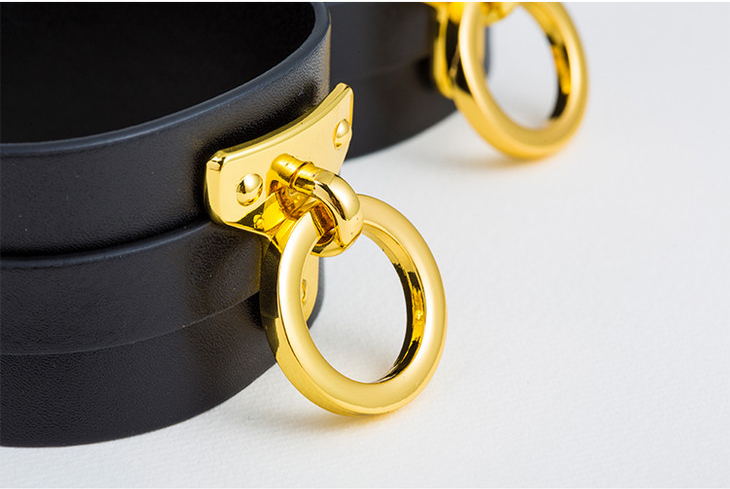 Наручники UPKO Handcuffs італійська шкіра, чорні - Зображення 8