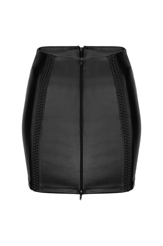 Спідниця з вінілу Noir Handmade з 2 блискавками, розмір M - Зображення 6