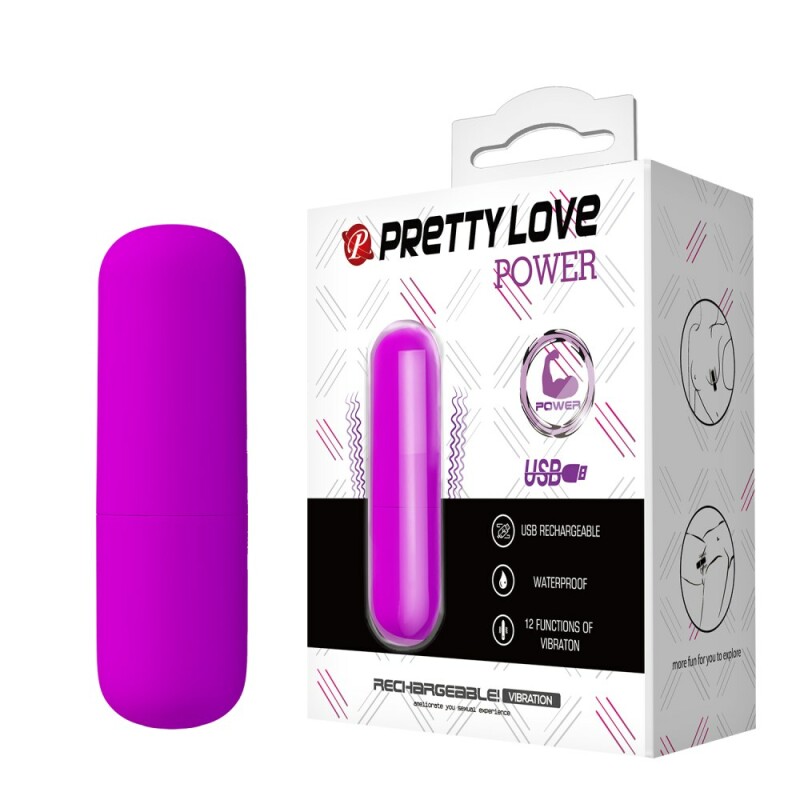 Віброкуля Pretty Love Power силіконова, фіолетова, 6 х 1.8 см