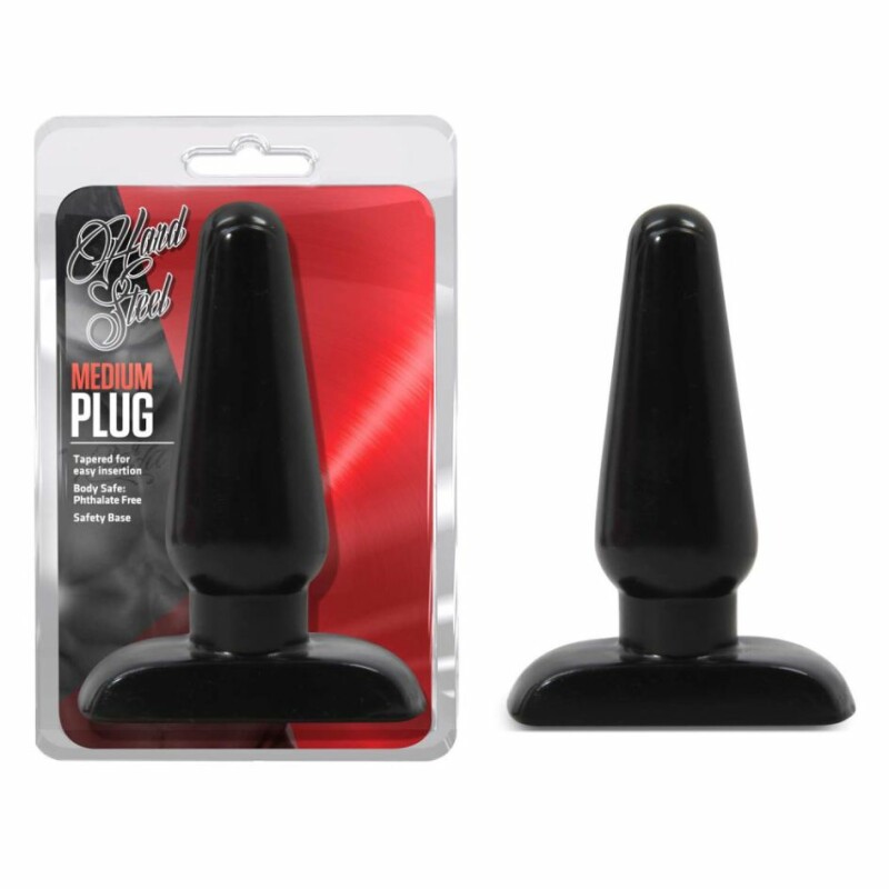 Анальна пробка чорна HARD STEEL MEDIUM PLUG BLACK