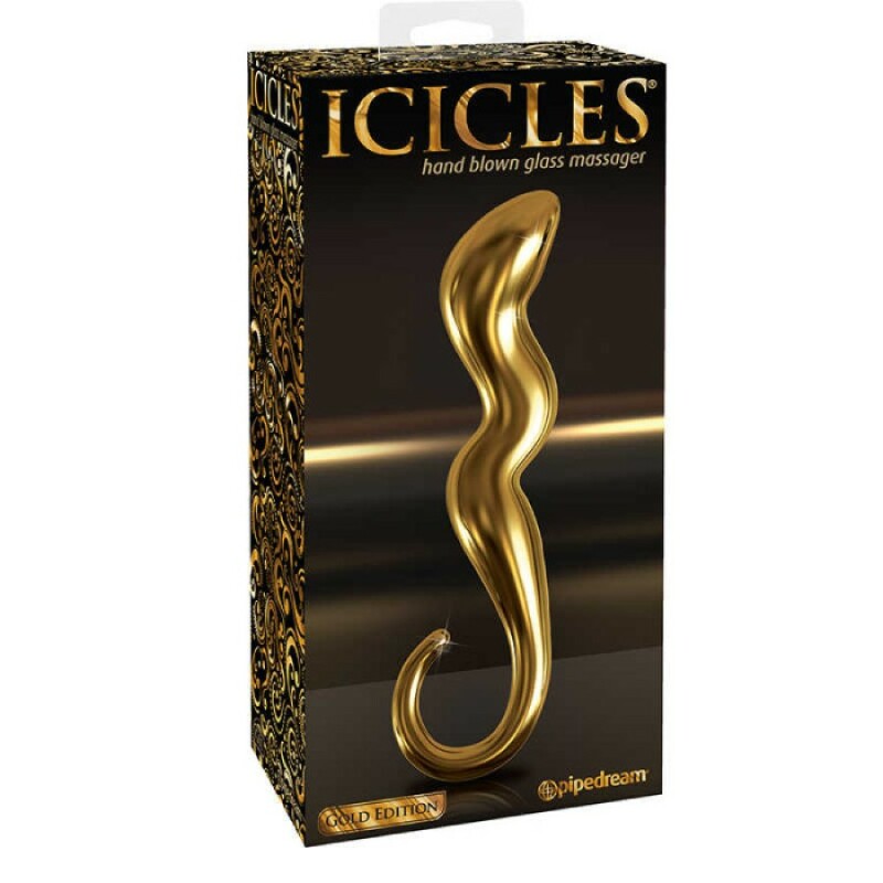 Масажер простати Pipedream Icicles скляний, золотий, 17.8 х 3.2 см