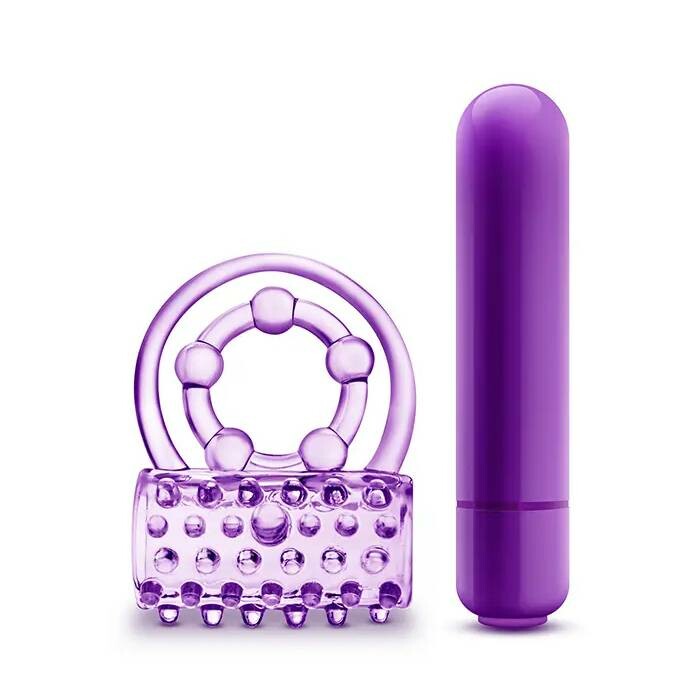 Ерекційне віброкільце Blush Play With Me подвійне, фіолетове, 6.8 х 5 см - Изображение 2