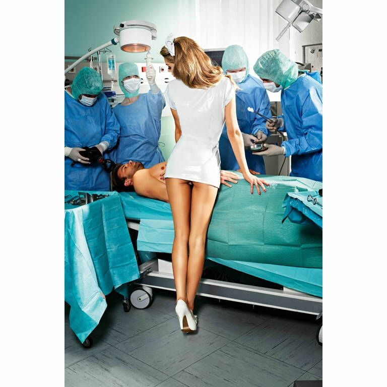 Еротичний костюм медсестри Baci Lingerie, OS, з чепчиком, білий - Изображение 6