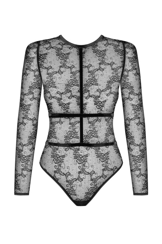 Еротичний боді Noir Handmade мереживний з відкритою спинкою, розмір M - Изображение 2