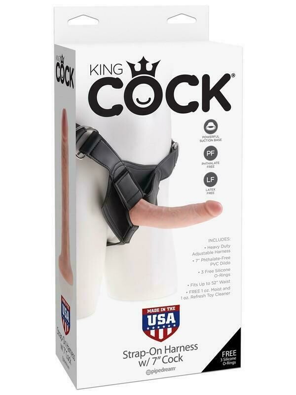 Страпон на трусиках Pipedream King Cock з кільцевим кріпленням, бежевий, 19.5 х 4.1 см