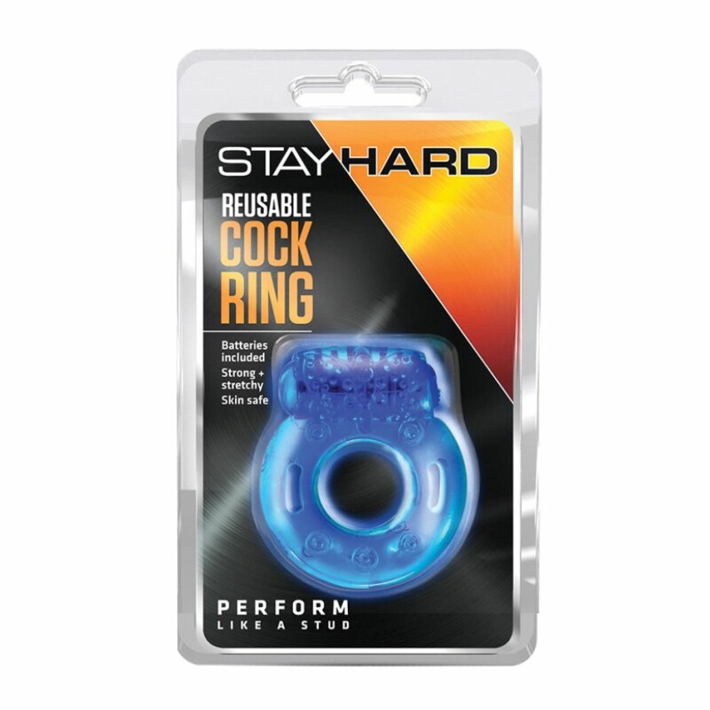 Кільце для пеніса Stay Hard Blue від Blush Novelties з вібрацією, синє
