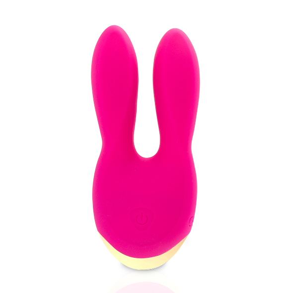 Вібратор з вушками Rianne S Bunny Bliss в сумочці, для клітора, рожевий, 11 х 5 см - Изображение 1