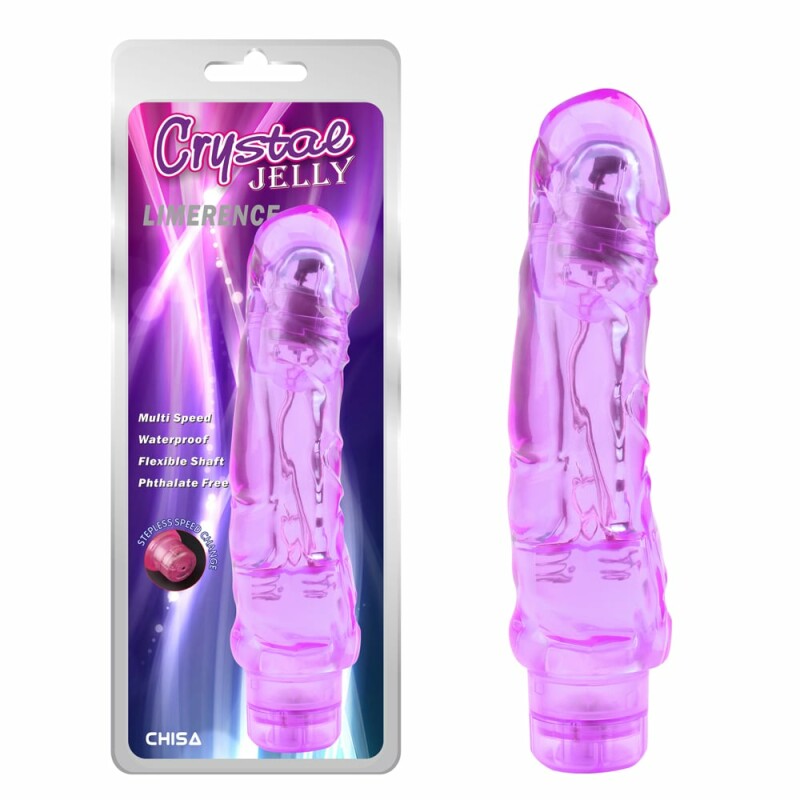 Вібратор реалістичний Chisa Crystae jelly Limerence фіолетовий, 21.5 х 4.6 см