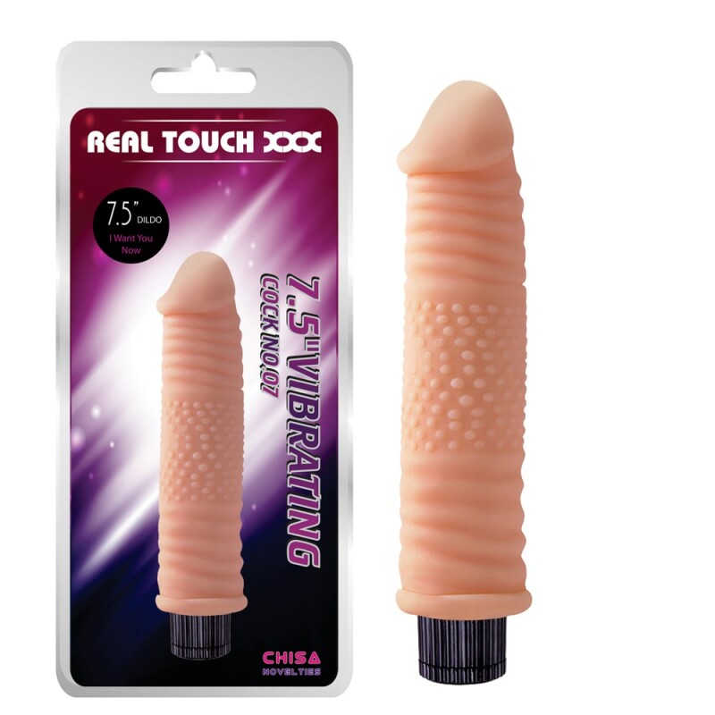 Вібратор реалістичний з рельєфом Chisa Real Touch No.07 бежевий, 18.5 х 4 см