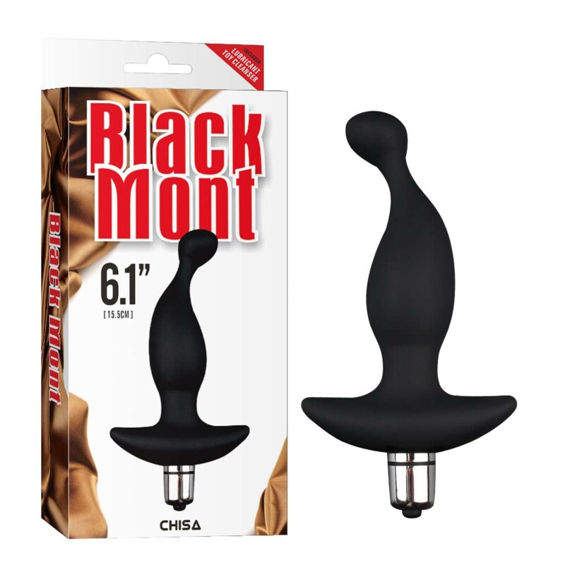 Анальний вібратор Chisa Black Mont рельєфний, чорний, 13.4 х 3.5 см