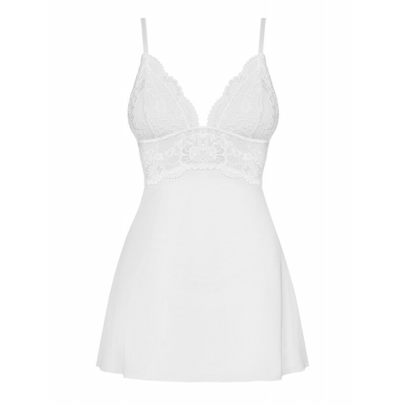 Еротична біла сорочка з мереживним ліфом babydoll L / XL - Изображение 3