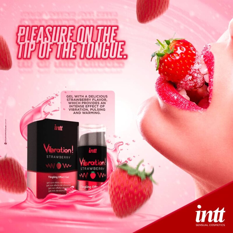 Рідкий вібратор Intt Vibration Strawberry, 15 мл, зі смаком полуниці - Изображение 5