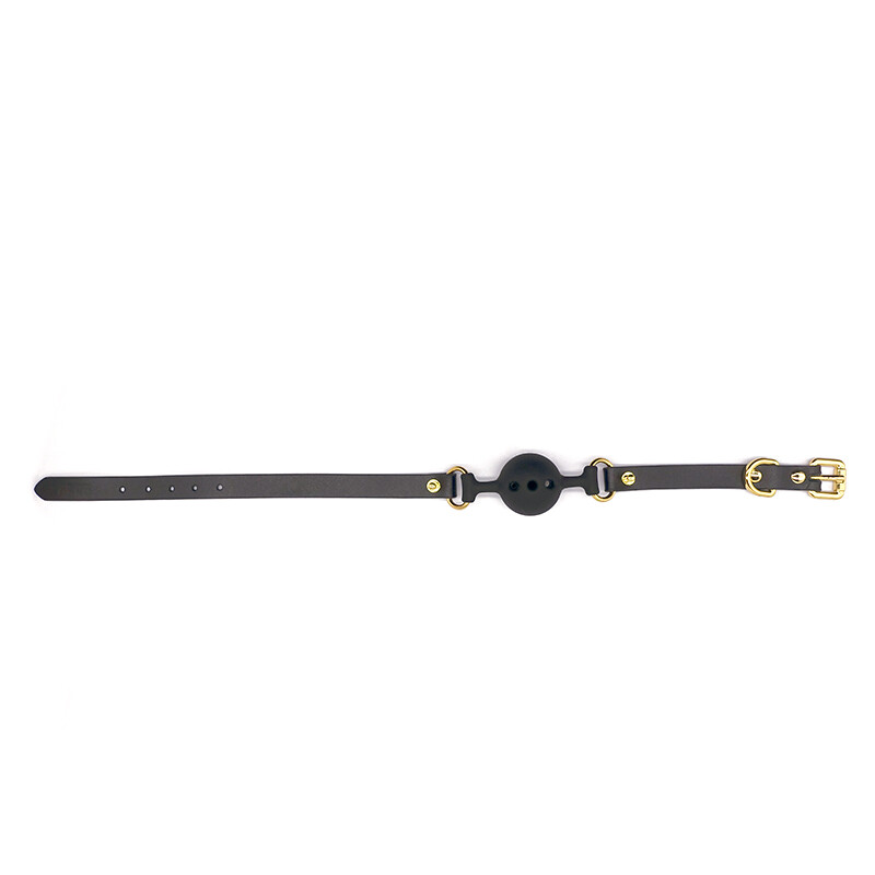 Кляп з силікону та італійської шкіри Breathable Small Ball gag UPKO - Изображение 7