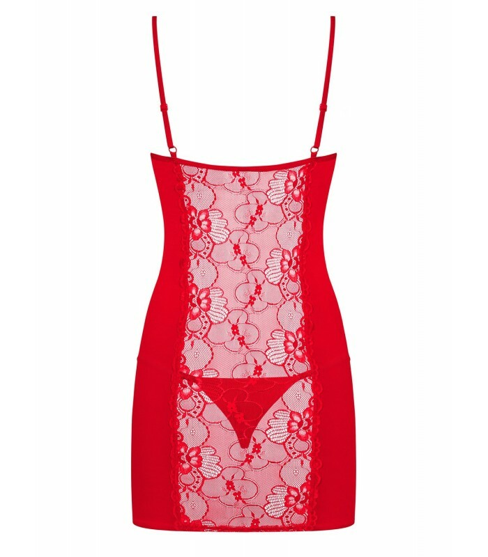 Комплект сорочка + трусики Heartina chemise L / XL Червоний - Изображение 8