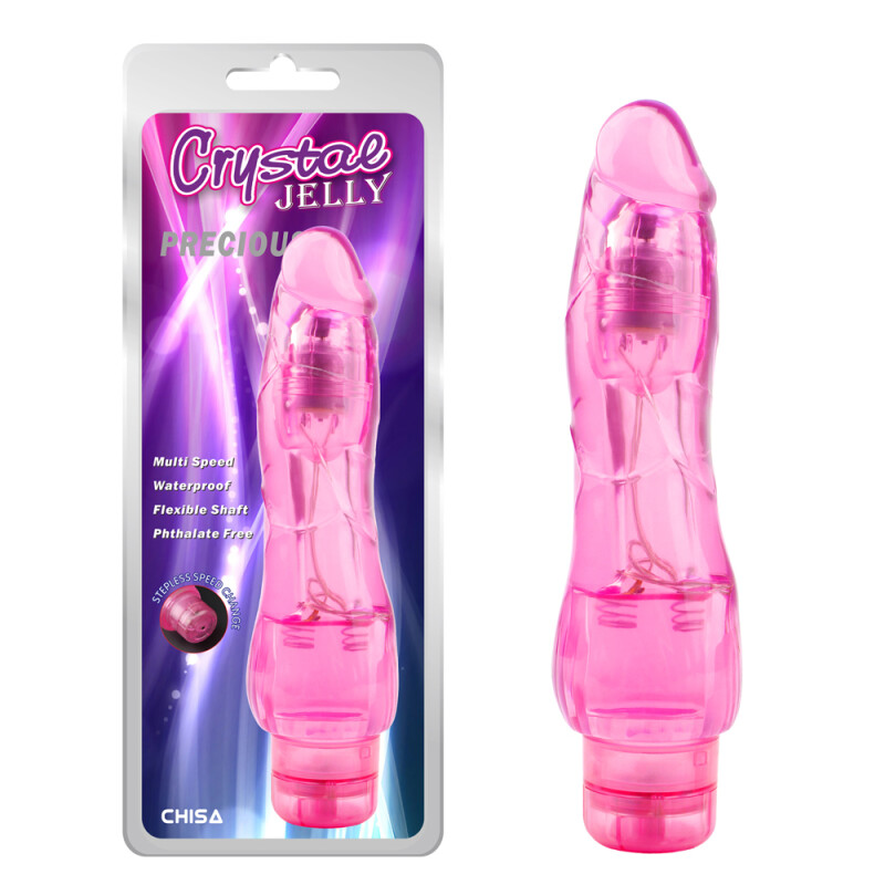 Вібратор реалістичний Chisa Crystal Jelly Precious, рожевий, 19.5 х 4 см