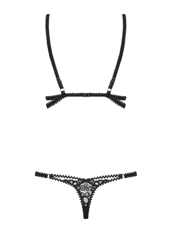 Боді напівпрозоре Obsessive Mixty з мереживом, чорне, L-XL - Изображение 7