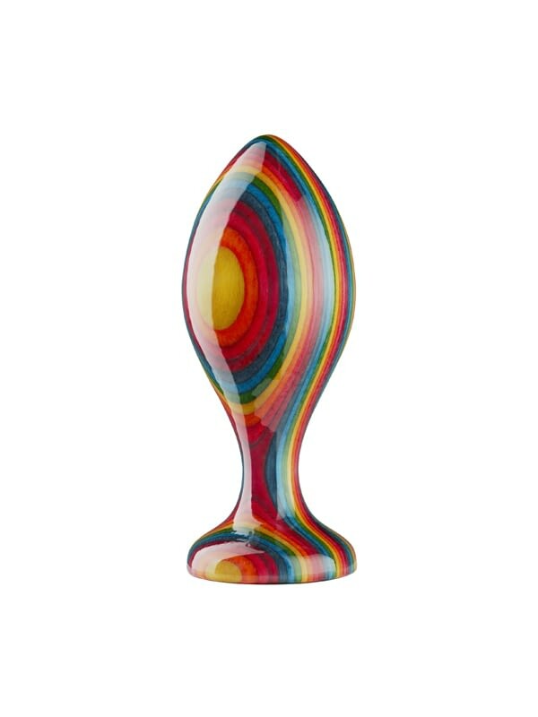 Дерев'яна анальна пробка Teatiamo Rainbow Large