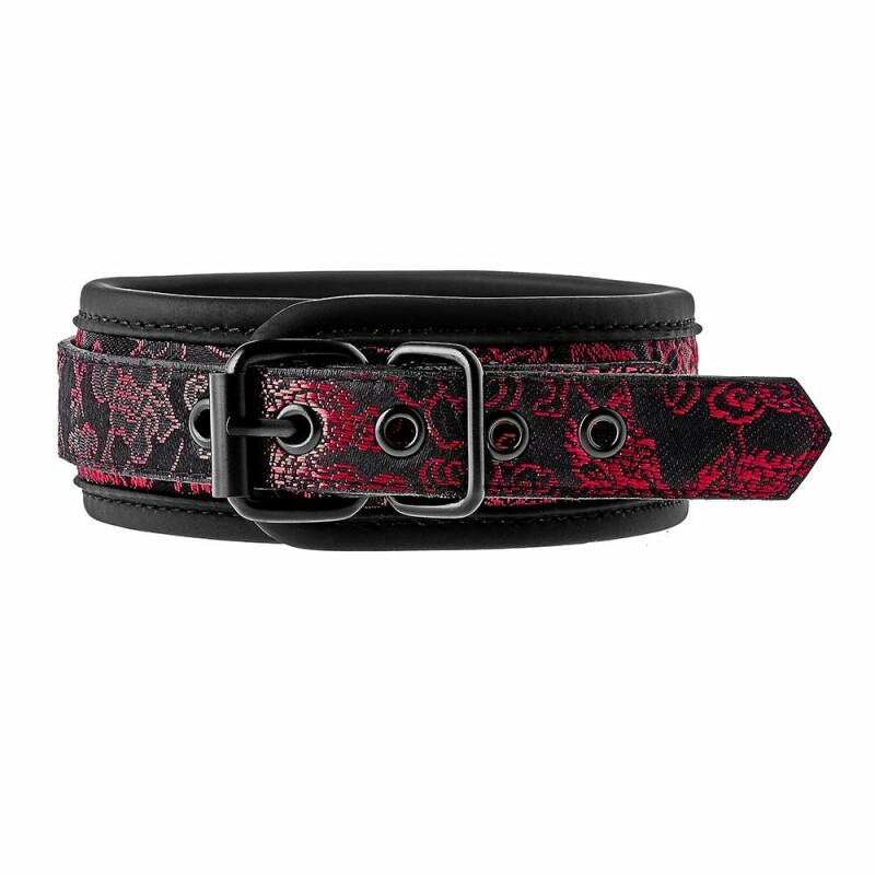 Нашийник з повідцем Dream Toys Blaze з вишивкою червоного кольору, чорний, 4.8 см - Зображення 3