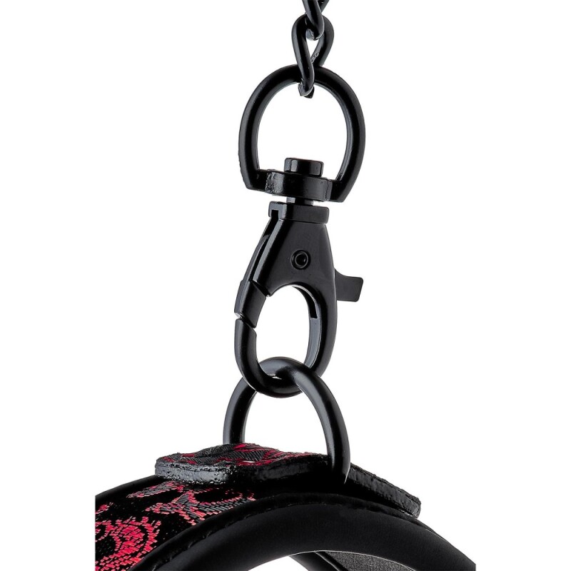 Нашийник з повідцем Dream Toys Blaze з вишивкою червоного кольору, чорний, 4.8 см - Зображення 5