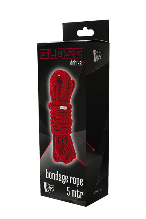 Мотузка для бондажа Dreamtoys Blaze Deluxe нейлонова, червона, 5 метрів - Зображення 1