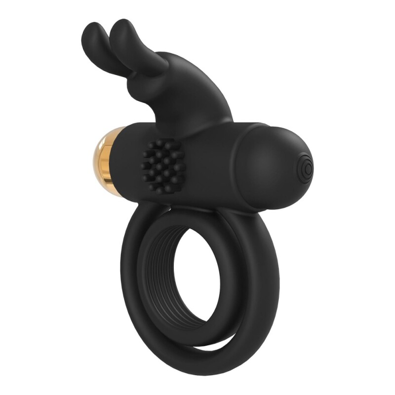 Ерекційне віброкільце Dream Toys Joel з вушками, чорне, 9 х 2.5 см