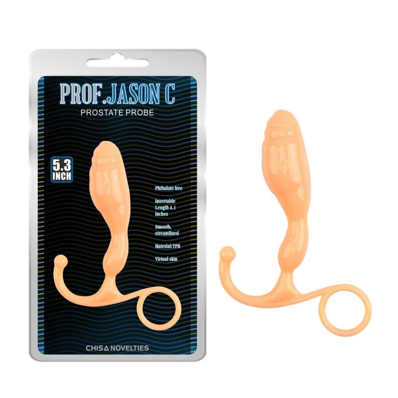 Масажер простати Chisa Prostate Probe бежевий, 12.5 х 3 см