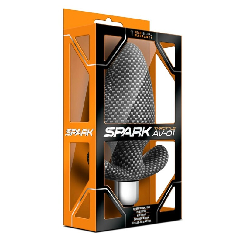 Анальний вібратор Blush Spark Carbon стилізований під карбон, чорний, 12 х 3.8 см - Зображення 1