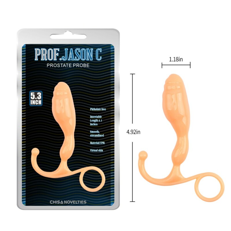 Масажер простати Chisa Prostate Probe бежевий, 12.5 х 3 см - Зображення 5