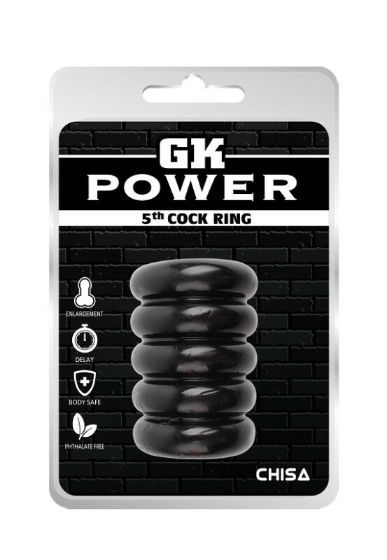 Насадка на пеніс рельєфна Chisa GK Power, чорна, 6.1 х 4.5 см - Изображение 1