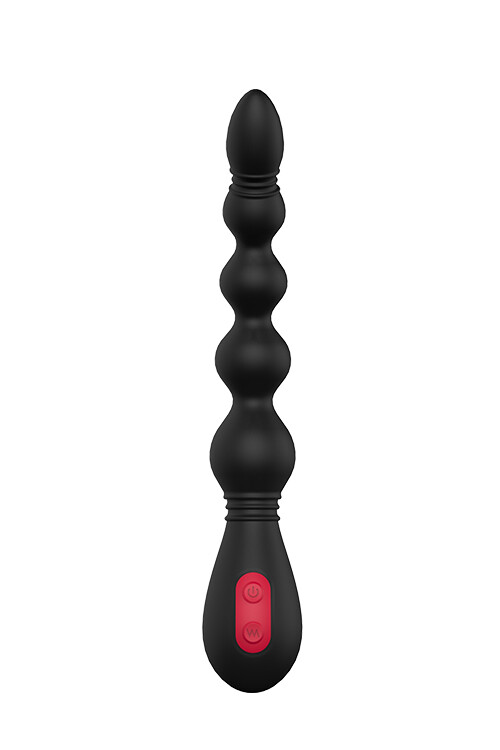 Анальне намисто Dream Toys з вібрацією, чорне, 22 х 3.4 см
