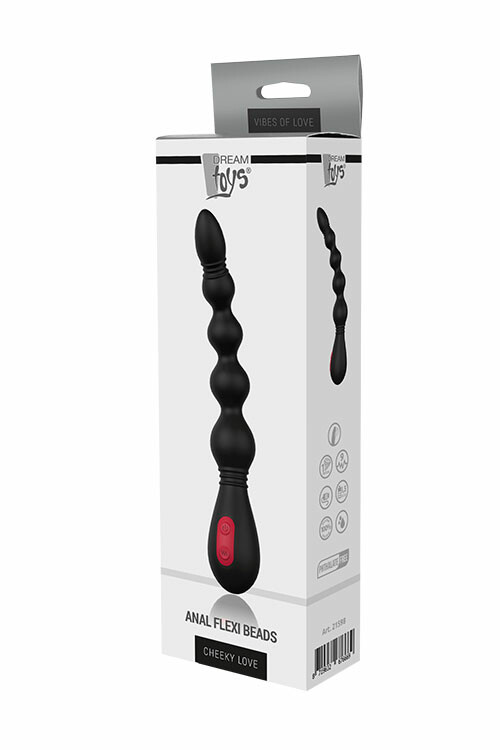 Анальне намисто Dream Toys з вібрацією, чорне, 22 х 3.4 см - Зображення 1