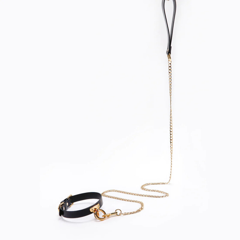Нашийник-чокер з кільцем UPKO Leather Cosplay Choker італійська шкіра, чорний - Изображение 9