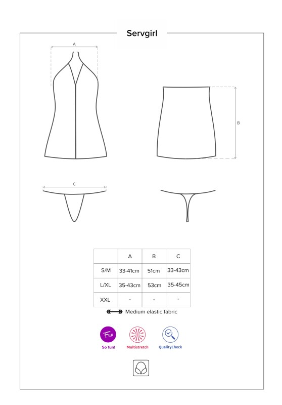 Костюм покоївки чорно-білий 4 предмети, розмір L / XL - Изображение 5