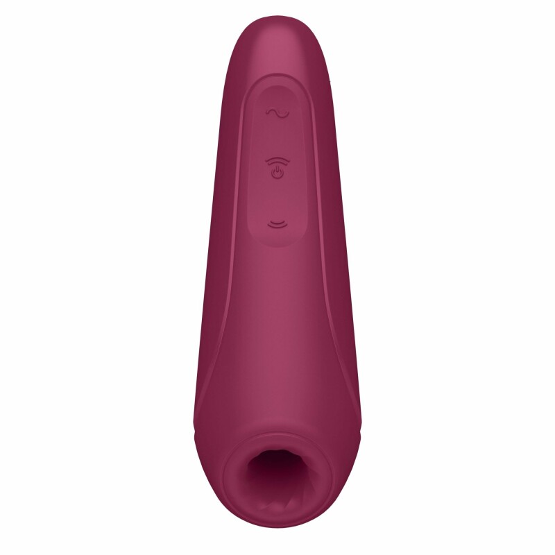 Вакуумний стимулятор клітора Satisfyer Curvy1+ з вібрацією та додатком, бордовий, 13.4 х 4.6 см - Изображение 4