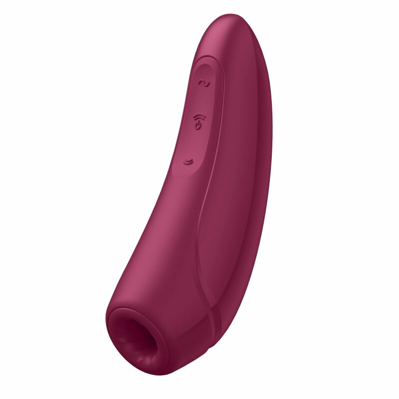 Вакуумний стимулятор клітора Satisfyer Curvy1+ з вібрацією та додатком, бордовий, 13.4 х 4.6 см - Изображение 5